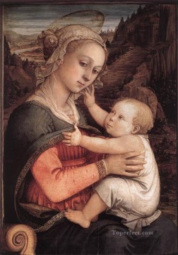 フラ・フィリッポ・リッピ Painting - 聖母子 1460年 ルネサンス フィリッポ・リッピ